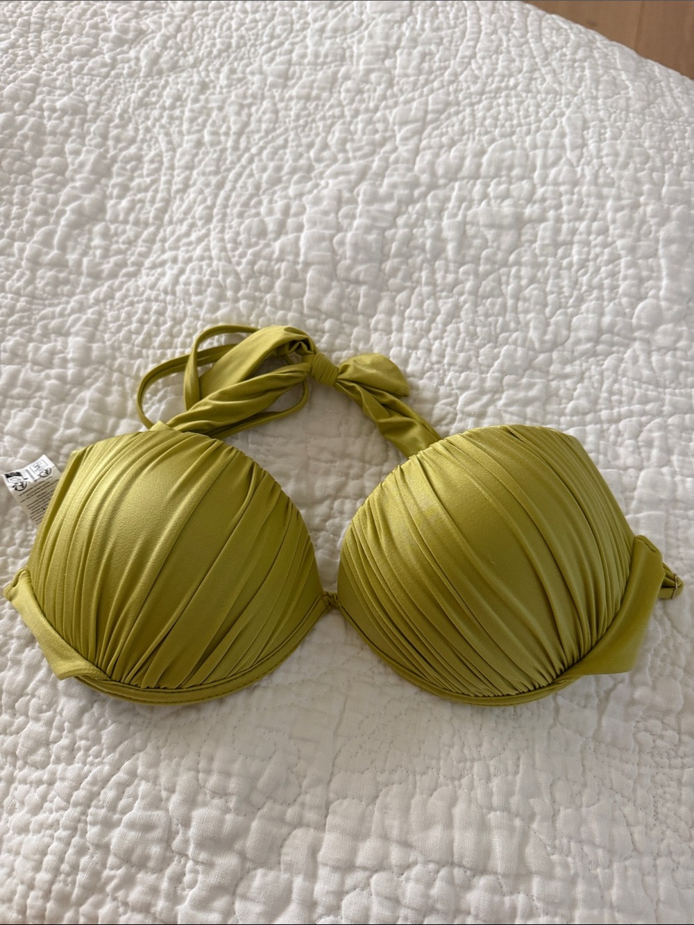 H&M Olive Green Padded Halter Bikini Top